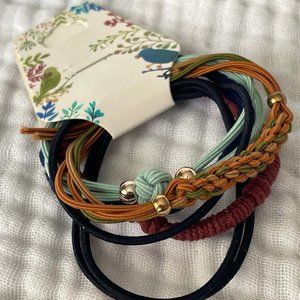 New!  5 pack Assorted Friendship Bracelet Hairties